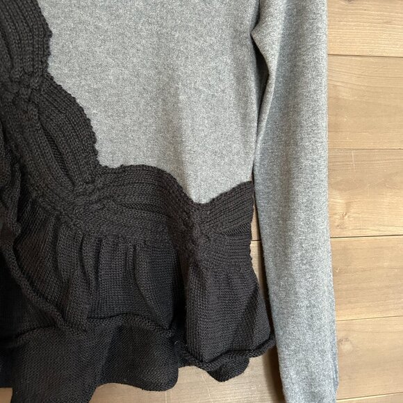 MOTH Anthropologie Cable Peplum Sweater Top Cashmere Blend - Picture 3 of 5